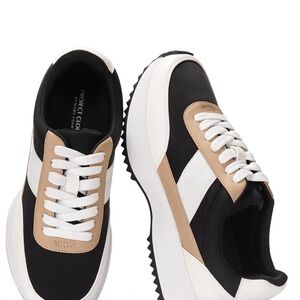 Project Cloud Women's Black and Tan Athletic Sneakers